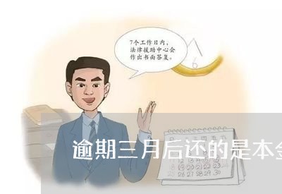 逾期三月后还的是本金了吗