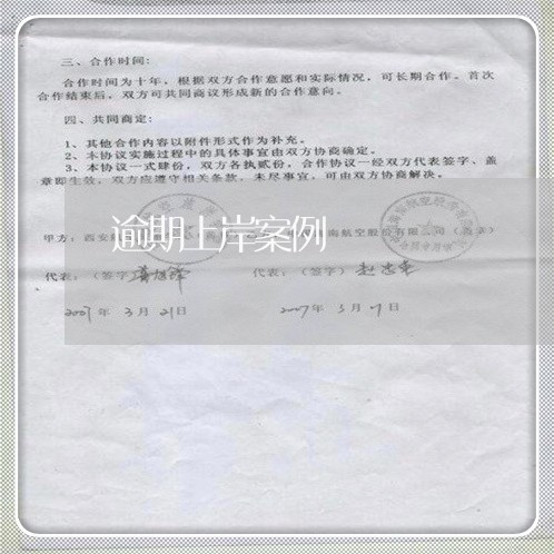 逾期上岸案例 逾期上岸案例