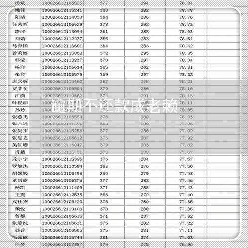 逾期不还款成老赖