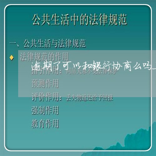 逾期了可以和银行协商么吗上海/2023060442804