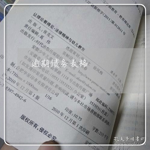 逾期债务表格