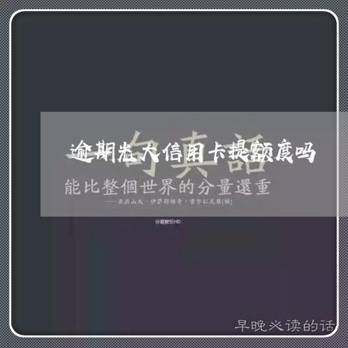 逾期光大信用卡提额度吗