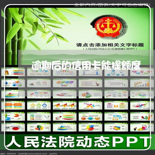 逾期后的信用卡能提额度 逾期后的信用卡能提额度
