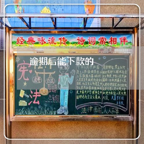 逾期后能下款的 逾期后能下款的