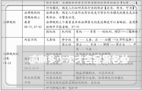 逾期多少次才会是黑名单