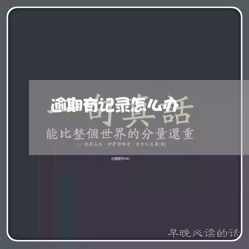 逾期有记录怎么办