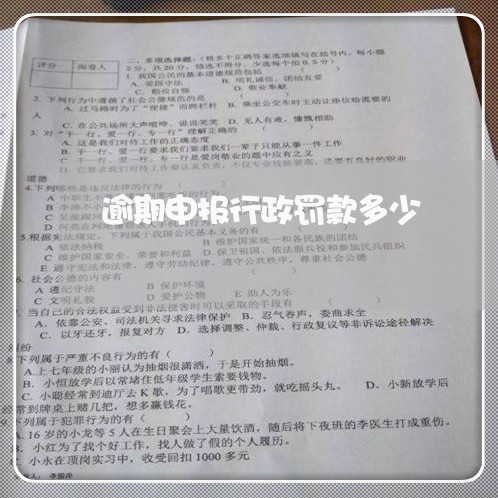 逾期申报行政罚款多少 逾期申报行政罚款多少