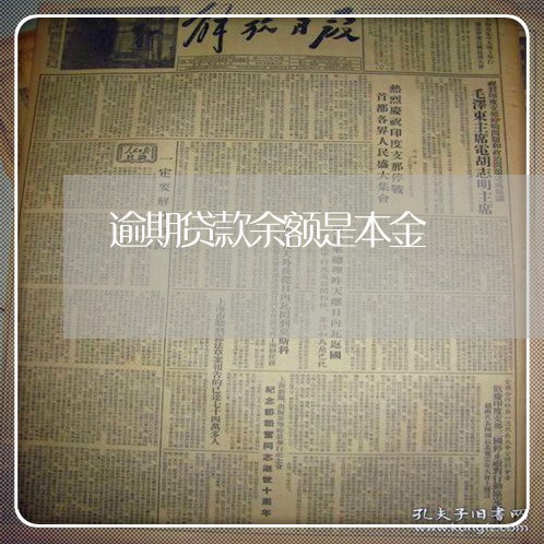 逾期贷款余额是本金