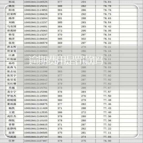 逾期费用是罚款吗 逾期费用是罚款吗