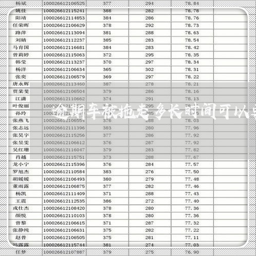 逾期车被拖走多长时间可以要回