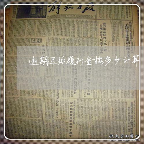 逾期迟延履行金按多少计算