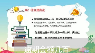 逾期金额几百 逾期金额几百