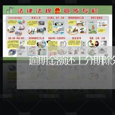 逾期金额还上分期除外的钱 逾期金额还上分期除外的钱