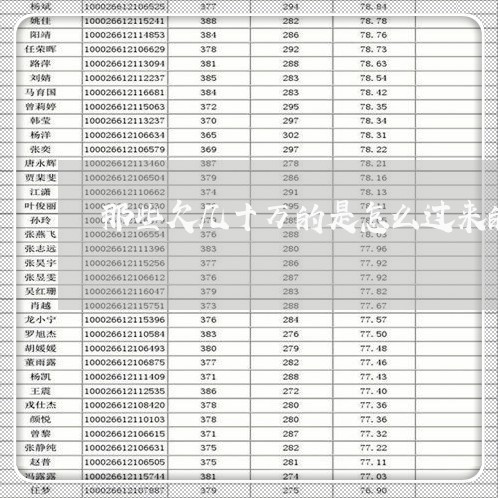 那些欠几十万的是怎么过来的/2023100873815