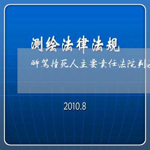 醉驾撞死人主要责任法院判决