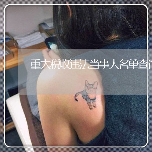 重大税收违法当事人名单查询