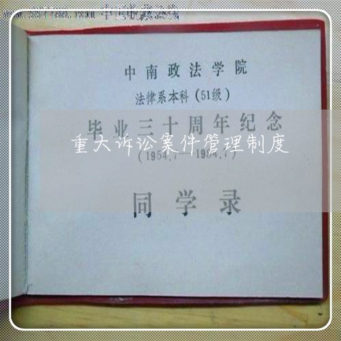 重大诉讼案件管理制度 重大诉讼案件管理制度