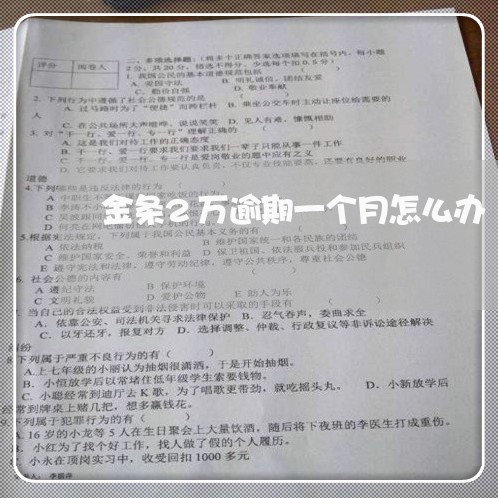 金条2万逾期一个月怎么办 金条2万逾期一个月怎么办