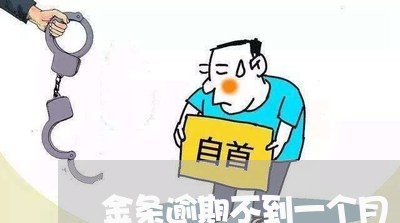 金条逾期不到一个月 金条逾期不到一个月
