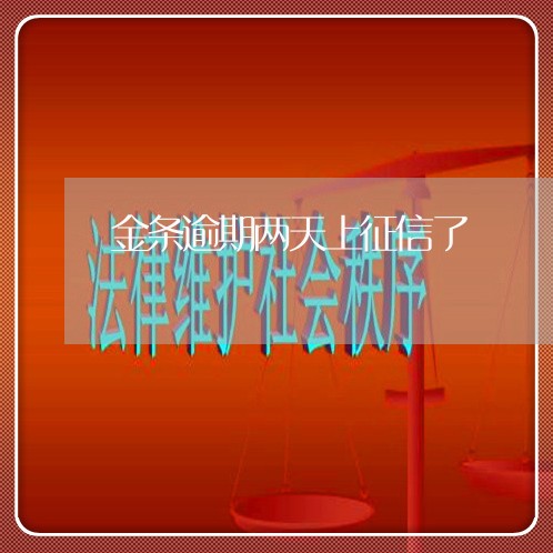 金条逾期两天上征信了 金条逾期两天上征信了