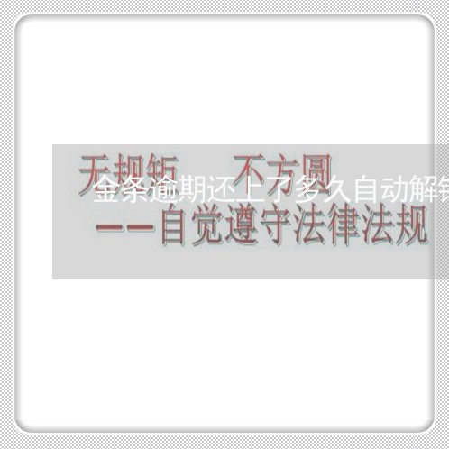 金条逾期还上了多久自动解锁