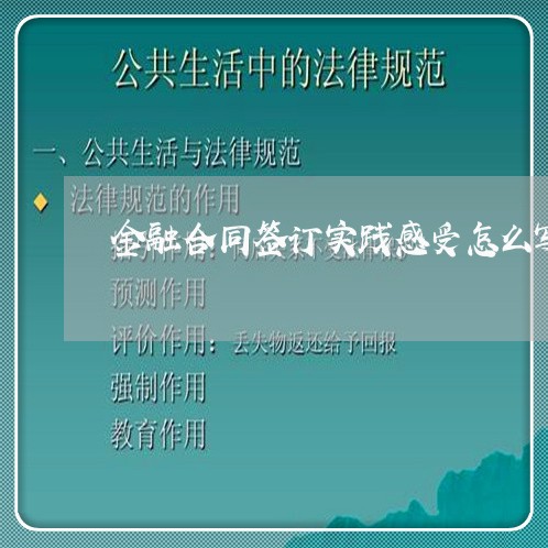 金融合同签订实践感受怎么写/2023041399341