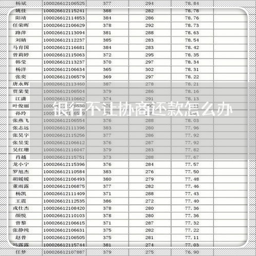 银行不让协商还款怎么办/2023100874061