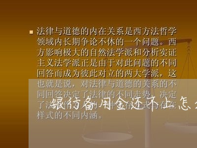 银行备用金还不上怎么办/2023092893715