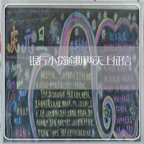 银行小贷逾期两天上征信 银行小贷逾期两天上征信