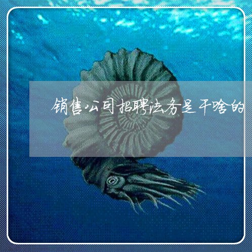 销售公司招聘法务是干啥的 销售公司招聘法务是干啥的
