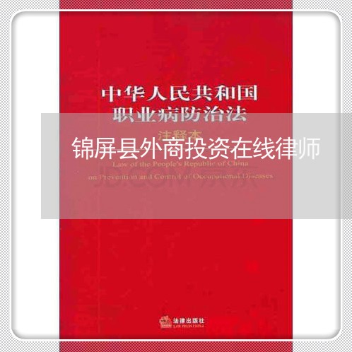 锦屏县外商投资在线律师