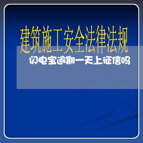 闪电宝逾期一天上征信吗