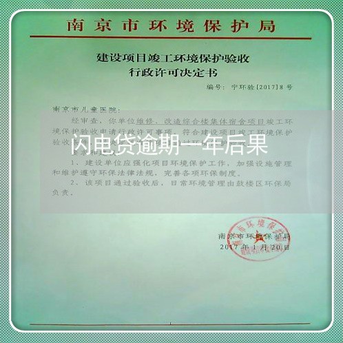闪电贷逾期一年后果 闪电贷逾期一年后果