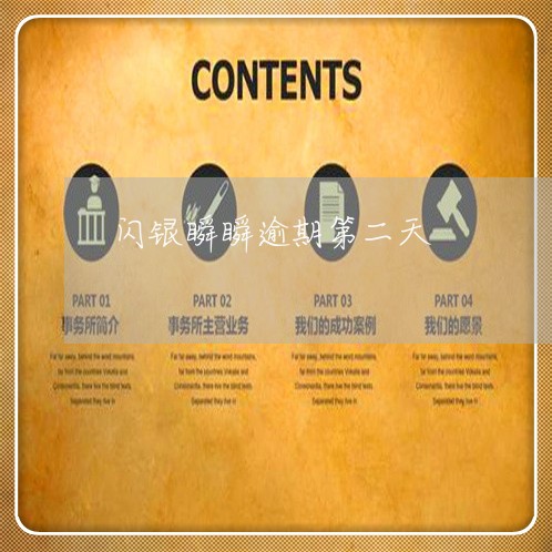 闪银瞬瞬逾期第二天 闪银瞬瞬逾期第二天