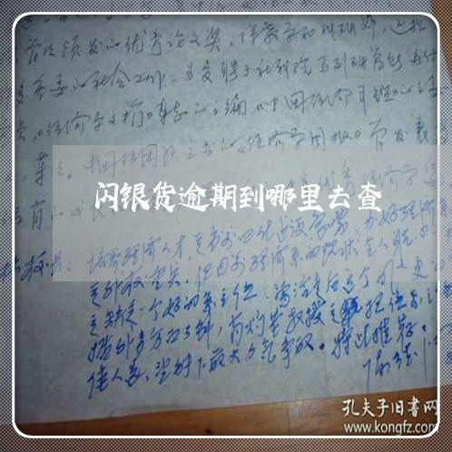 闪银货逾期到哪里去查 闪银货逾期到哪里去查