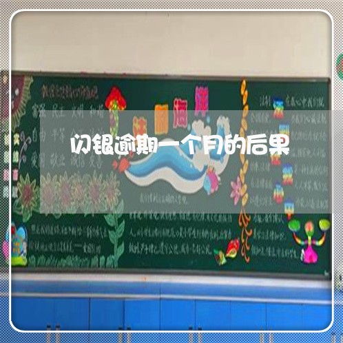 闪银逾期一个月的后果