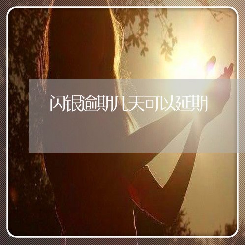 闪银逾期几天可以延期 闪银逾期几天可以延期