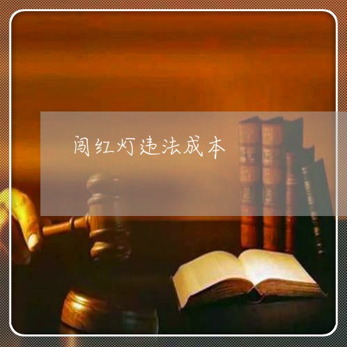 闯红灯违法成本