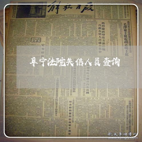 阜宁法院失信人员查询