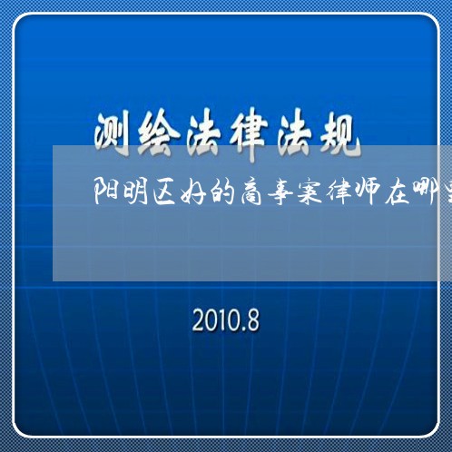 阳明区好的商事案律师在哪里/2023061141471 阳明区好的商事案律师在哪里/2023061141471