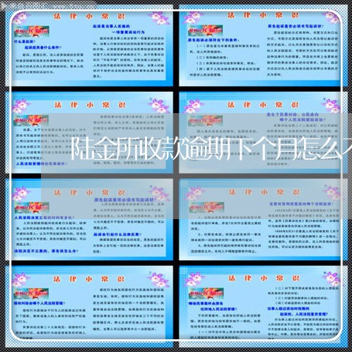 陆金所收款逾期下个月怎么不显示 陆金所收款逾期下个月怎么不显示
