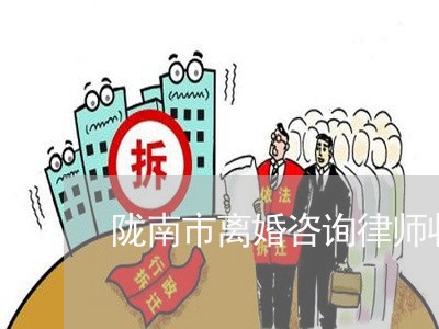 陇南市离婚咨询律师收费标准