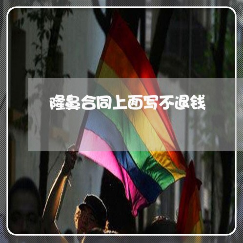 隆鼻合同上面写不退钱/2023040463537