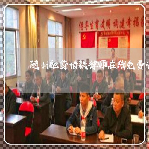 随州融资借款律师在线免费咨询