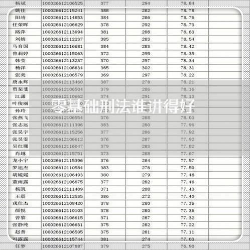 零基础刑法谁讲得好 零基础刑法谁讲得好