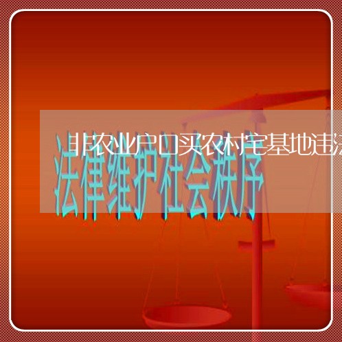 非农业户口买农村宅基地违法吗 非农业户口买农村宅基地违法吗