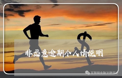 非恶意逾期个人情说明