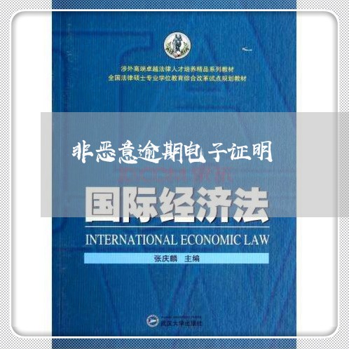 非恶意逾期电子证明 非恶意逾期电子证明