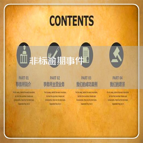 非标逾期事件 非标逾期事件