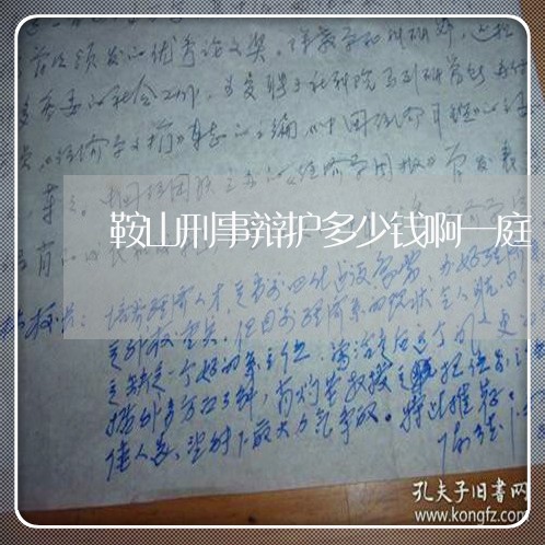 鞍山刑事辩护多少钱啊一庭/2023060930251